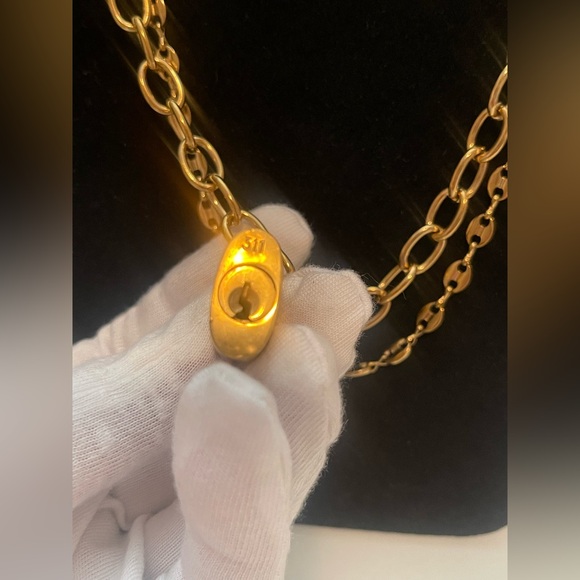 Authentic Rare Vintage Louis Vuitton Padlock and Key N#311 with 18k gold plated - Picture 9 of 12